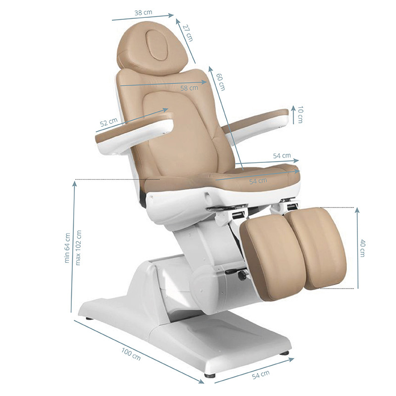 Electric cosmetic chair azzurro 870s pedi 3 strong cappuccino