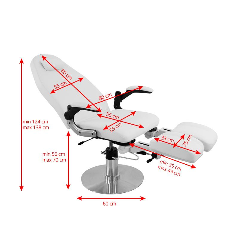 Hydraulic podiatry chair azzurro 713a white