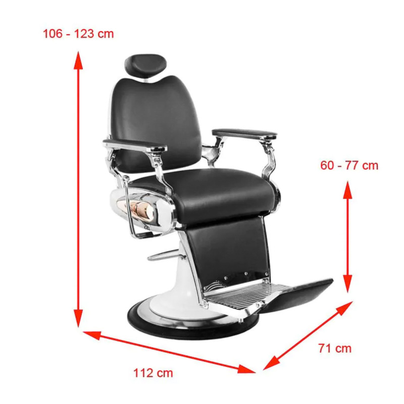 Gabbiano black moto style barber chair