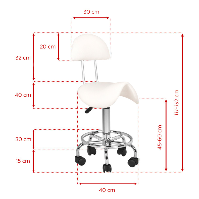 Cosmetic stool 6001 white