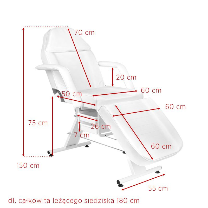 Basic 202 cosmetic chair with trays white