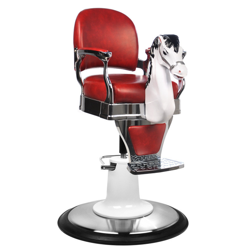 Gabbiano children's barber chair, maroon horse