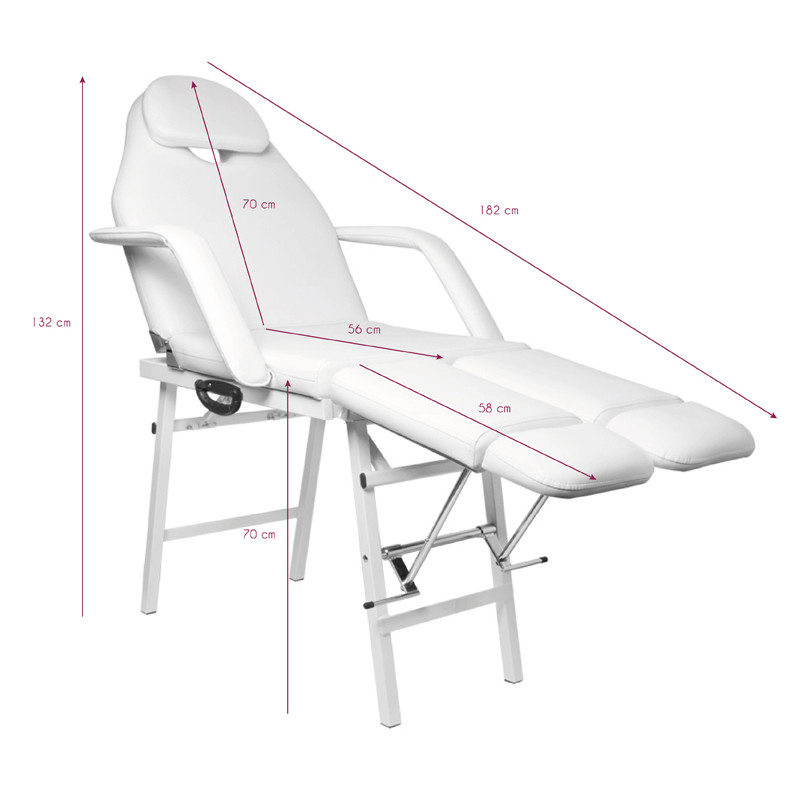 Folding cosmetic chair p270 pedi white