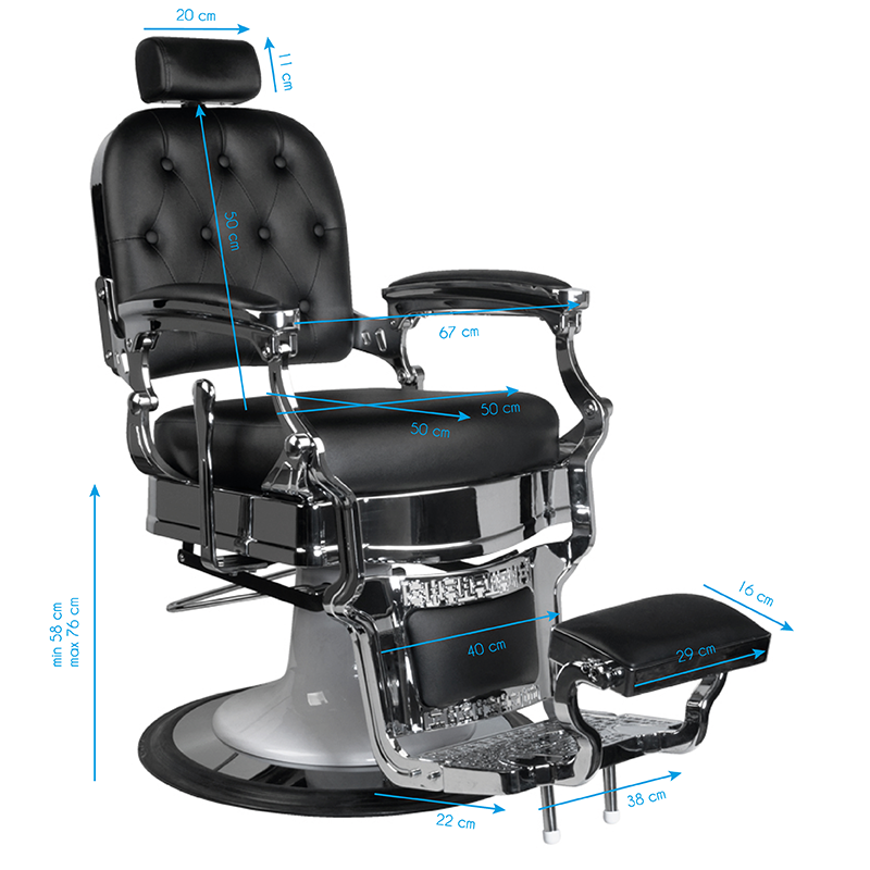 Gabbiano Ernesto barber chair in black