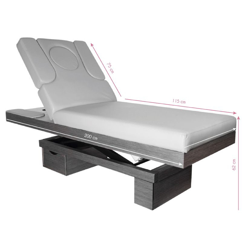 Spa cosmetic bed azzurro wood 815b heated light gray