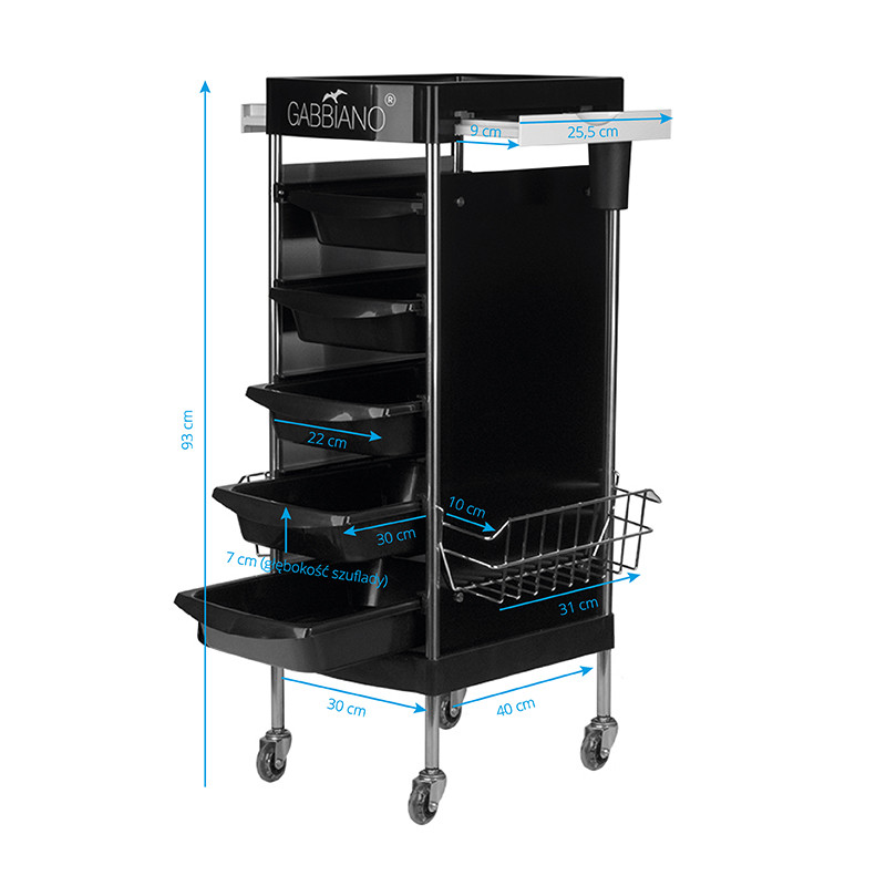 Gabbiano fx11e black hairdressing assistant
