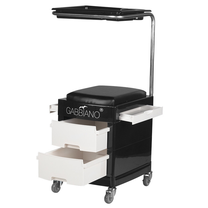 Helper - pedicure stool 16 plus black / white