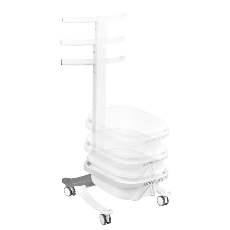 Comfort pedicure tray on wheels with lift function