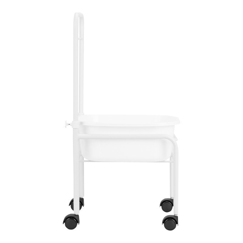 White pedicure tray on wheels