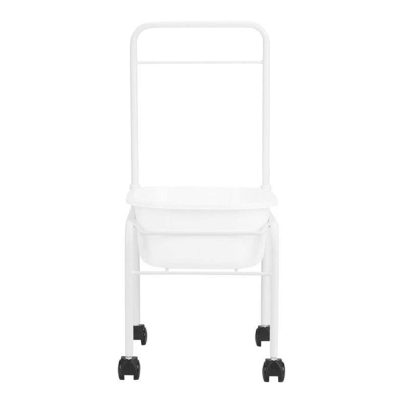 White pedicure tray on wheels