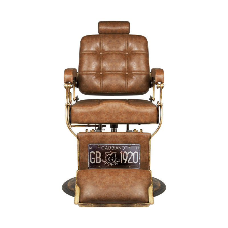 Gabbiano barber chair boss old leather light brown