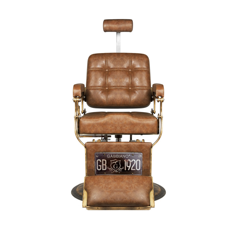 Gabbiano barber chair boss old leather light brown