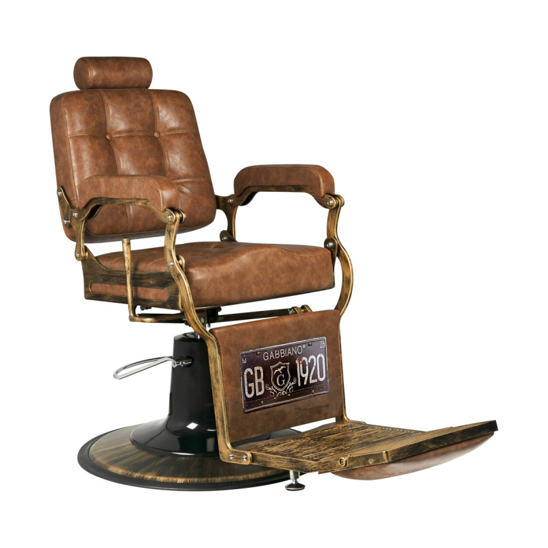 Gabbiano barber chair boss old leather light brown