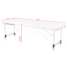 2-section aluminum folding massage table, comfort, white