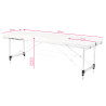 3-section aluminum comfort massage table, white