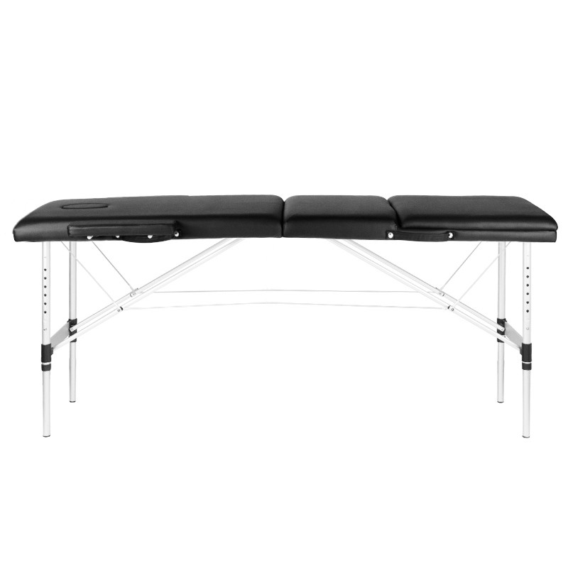 3-section black comfort massage table made of aluminum