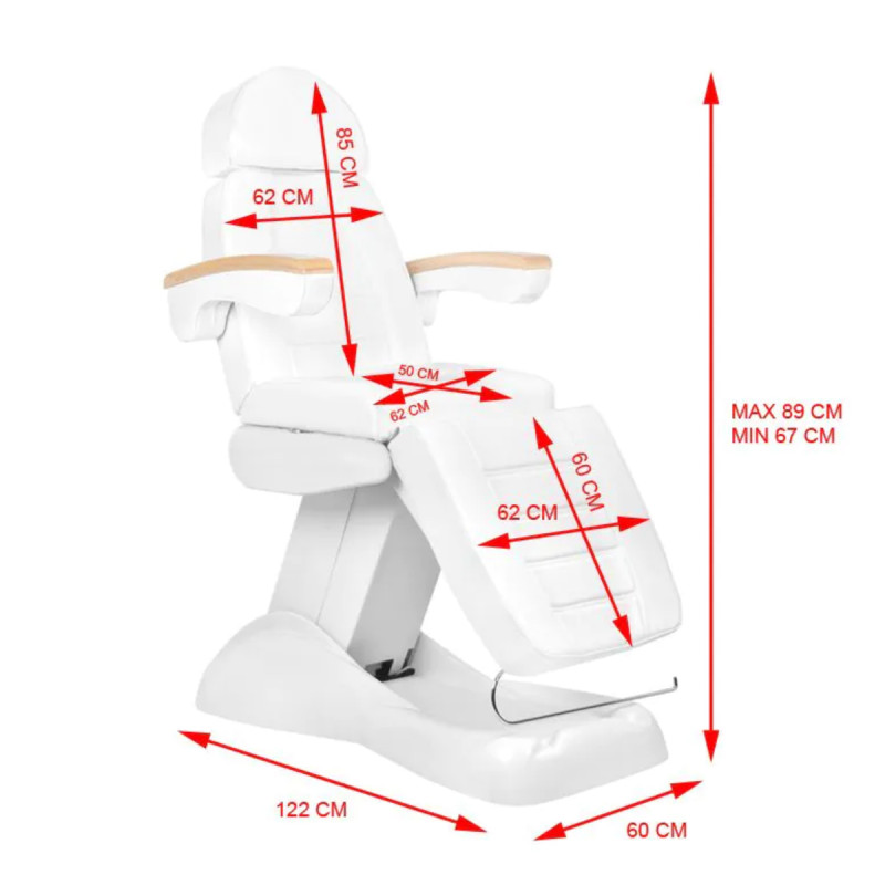 Electric cosmetic chair lux white / beech 3m