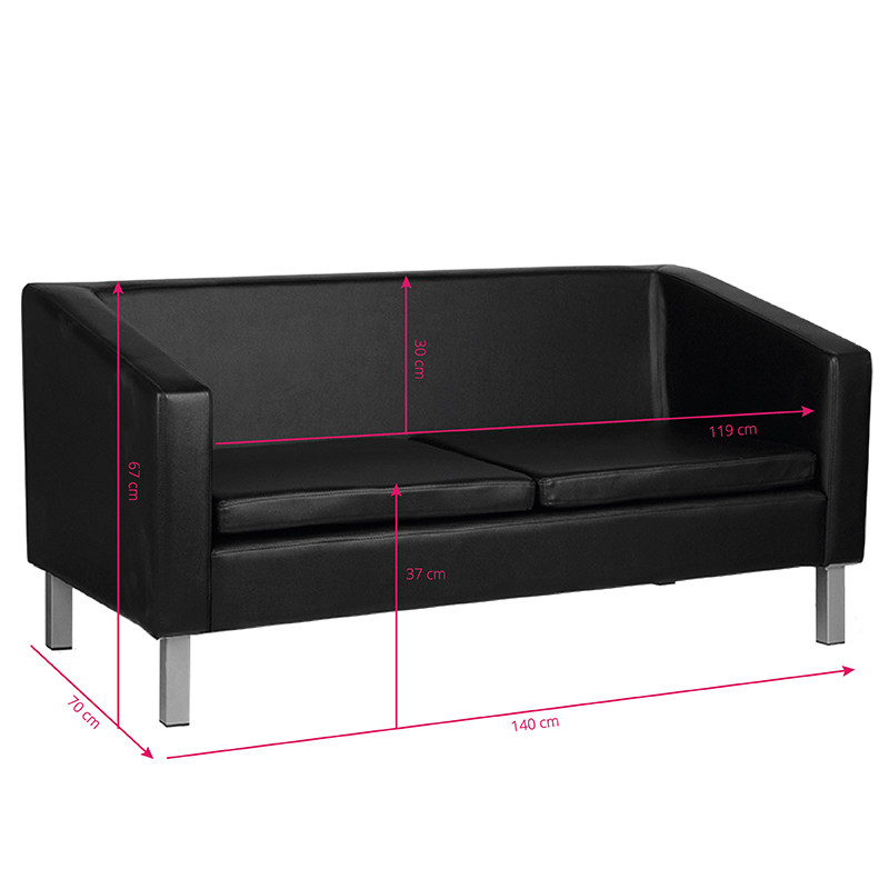 Gabbiano sofa for waiting room bm18003 black