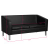 Gabbiano sofa for waiting room bm18003 black