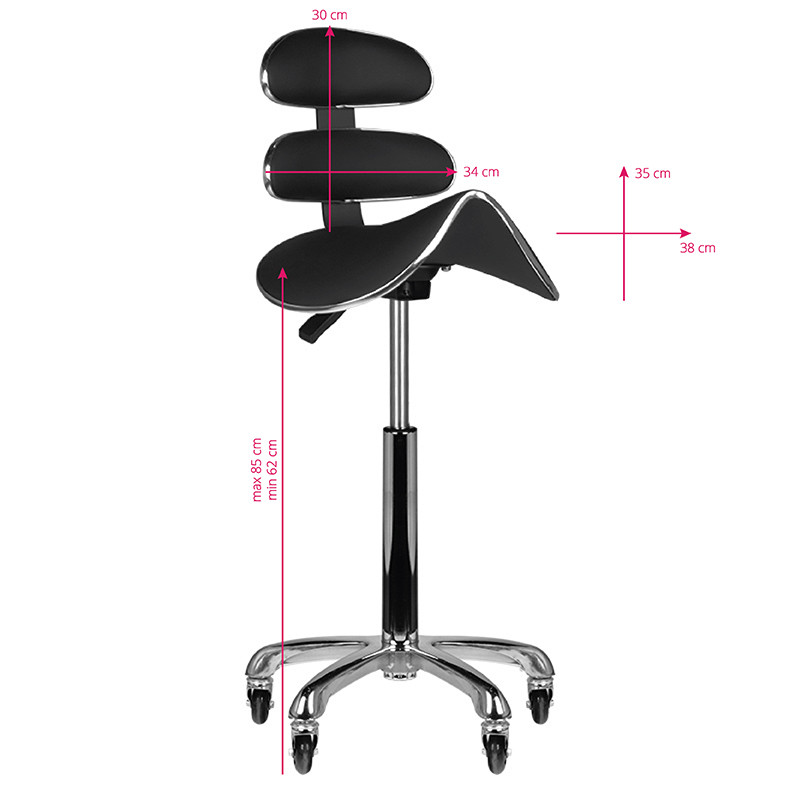 Roll speed am-880 black high cosmetic stool
