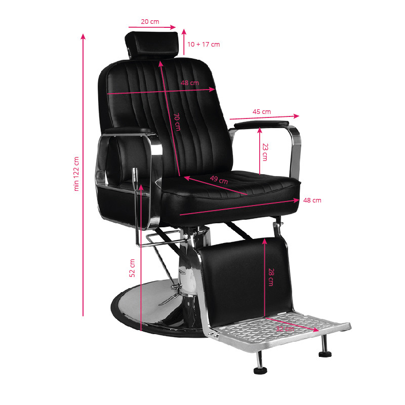 Gabbiano barber chair patrizio black