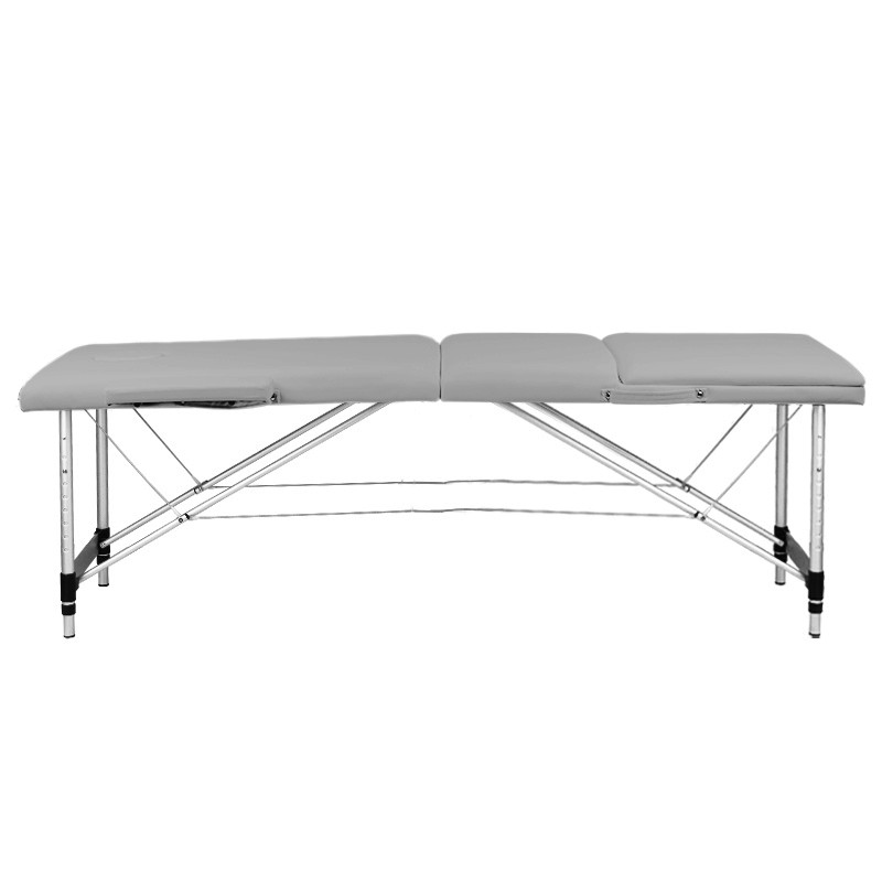 3-section aluminum comfort folding massage table, gray