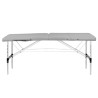 Folding massage table, aluminum, 2-section, gray, comfort