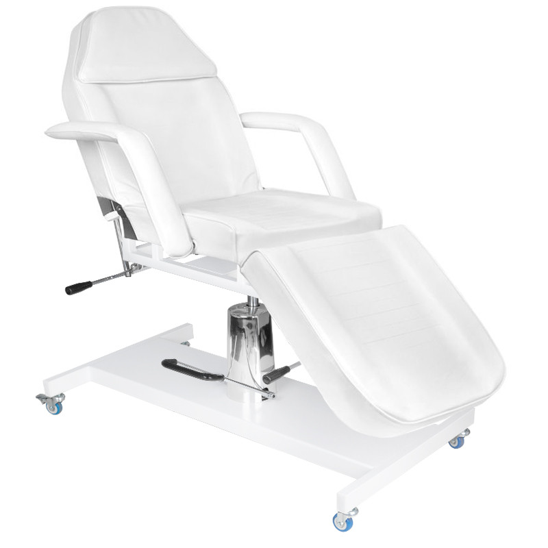 Cosmetic chair hyd. basic 210 white on wheels
