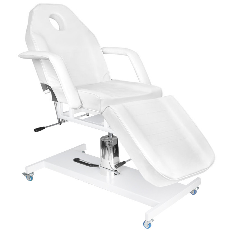 Cosmetic chair hyd. basic 210 white on wheels