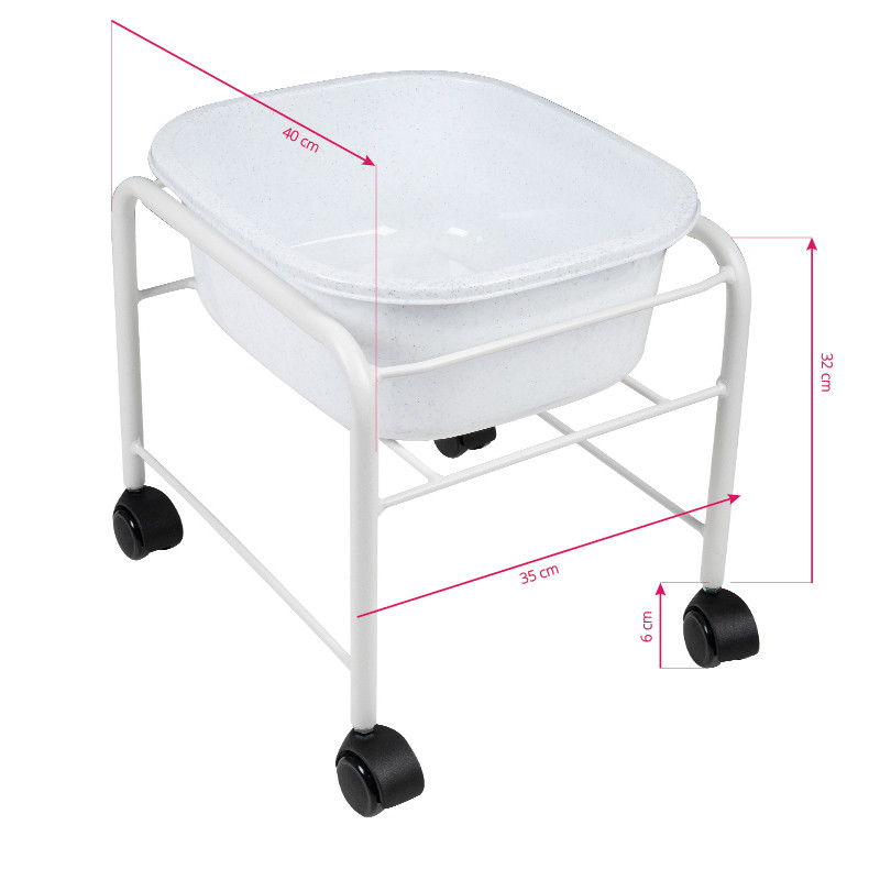 Simple pedicure tray with white wheels