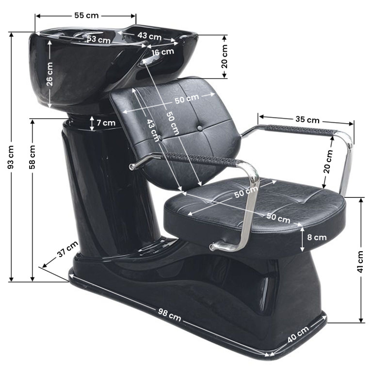 Gabbiano Vigo black hairdressing wash unit