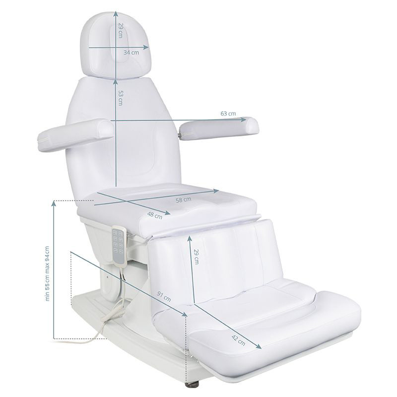 Electro-floor cosmetic chair kate 4 strong. white