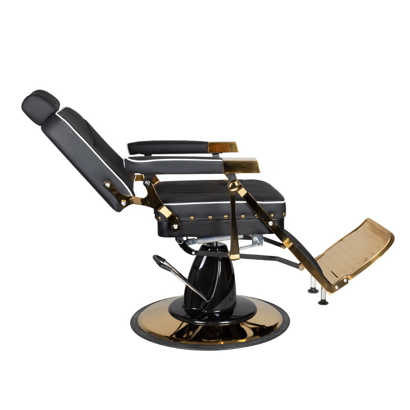 Gabbiano black filippo gold barber armchair
