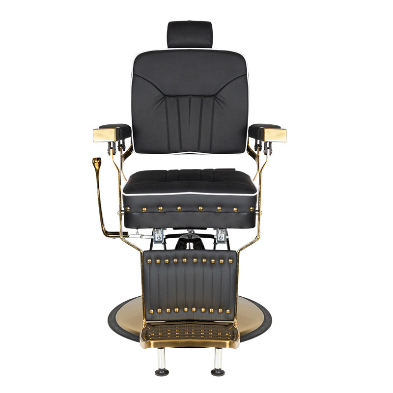 Gabbiano black filippo gold barber armchair