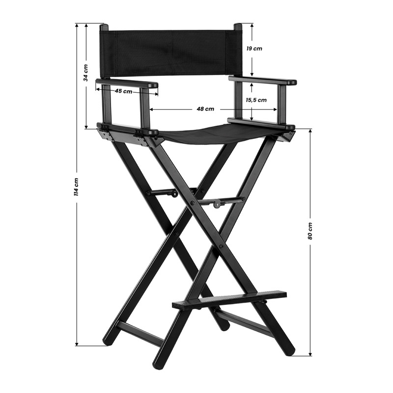 Black aluminum make-up chair
