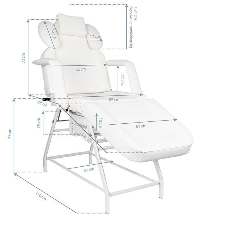 Ivette eyelash treatment chair white