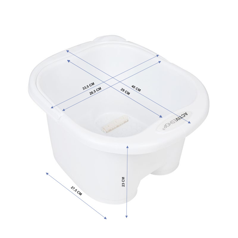 Pedicure bowl with rollers white lich