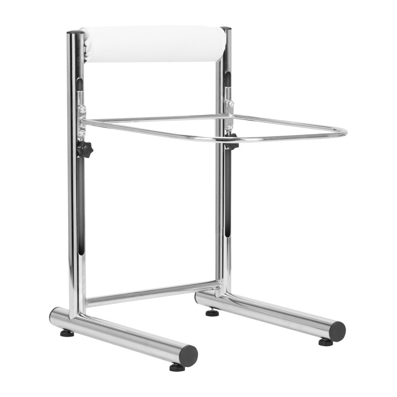 Pedicure tray with adjustable height, chrome