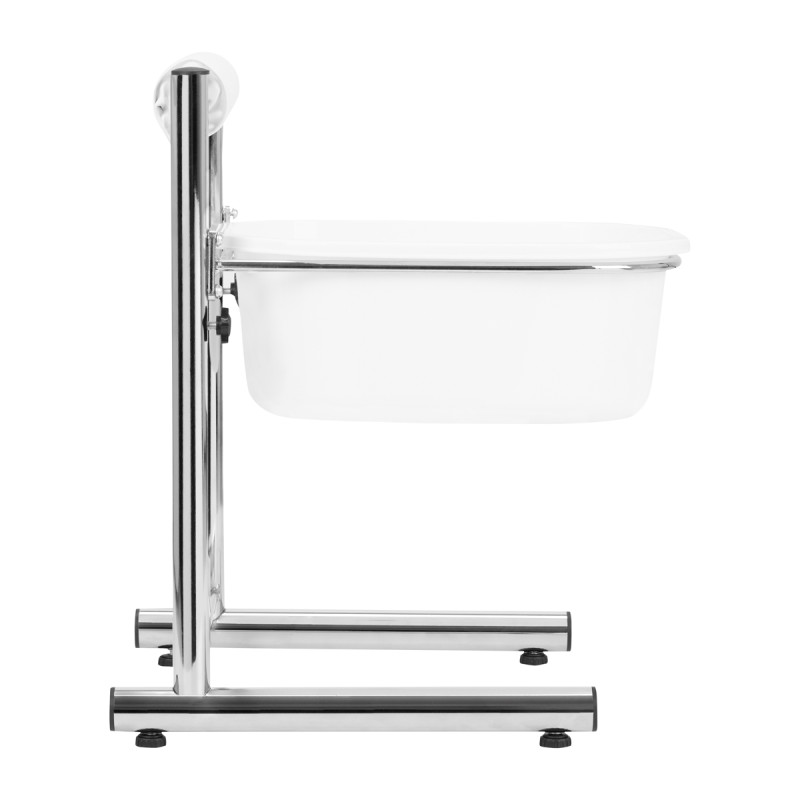 Pedicure tray with adjustable height, chrome