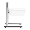 Pedicure tray with adjustable height, chrome
