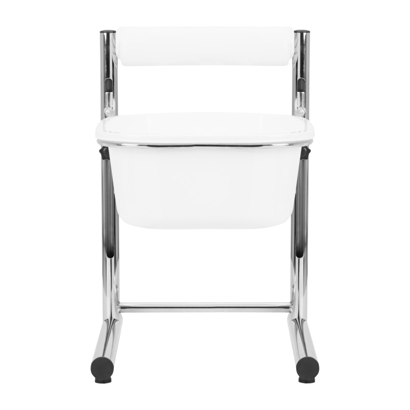 Pedicure tray with adjustable height, chrome