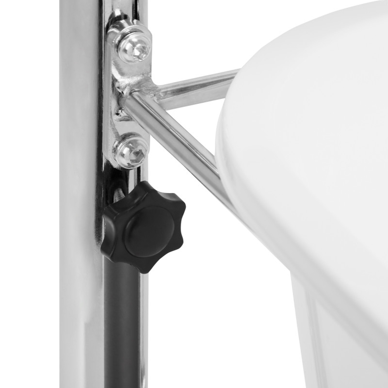 Pedicure tray with adjustable height, chrome
