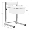 Pedicure tray with adjustable height, chrome