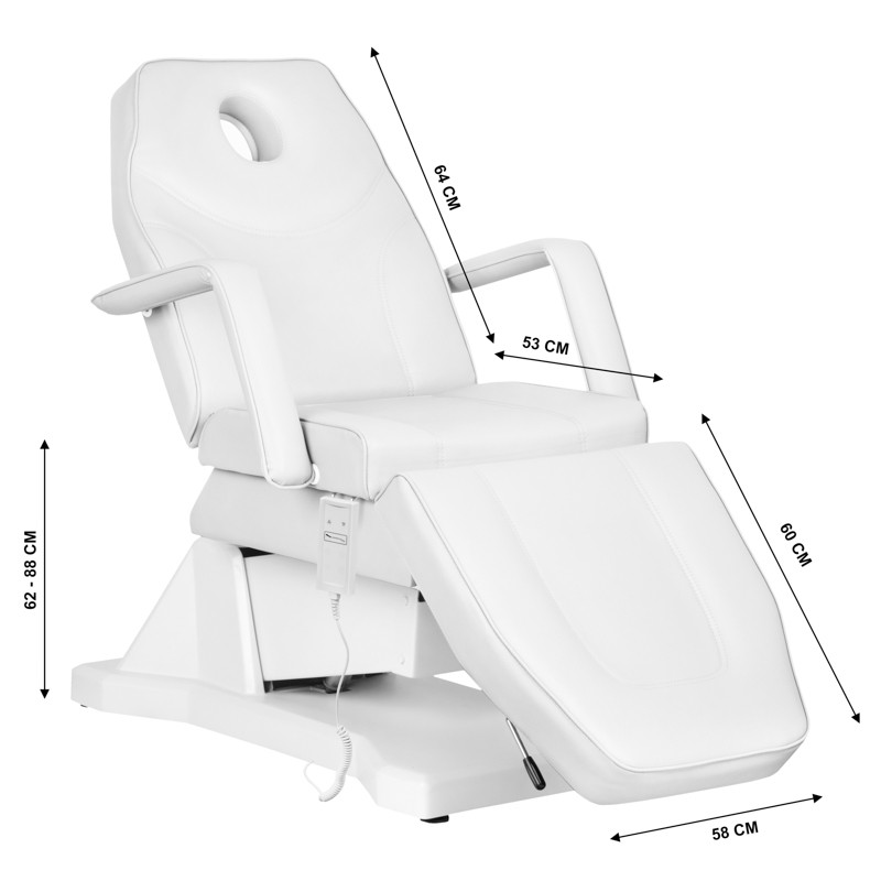 ELECTRIC COSMETIC CHAIR SOFT 1 MOTOR. WHITE
