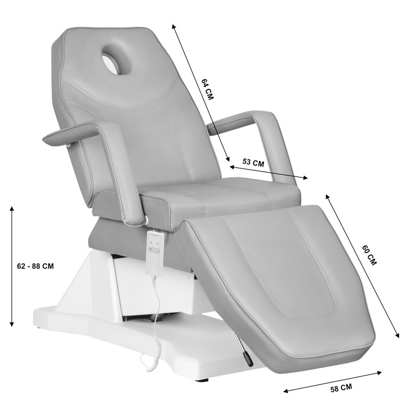 ELECTRIC COSMETIC CHAIR SOFT 1 MOTOR. GRAY