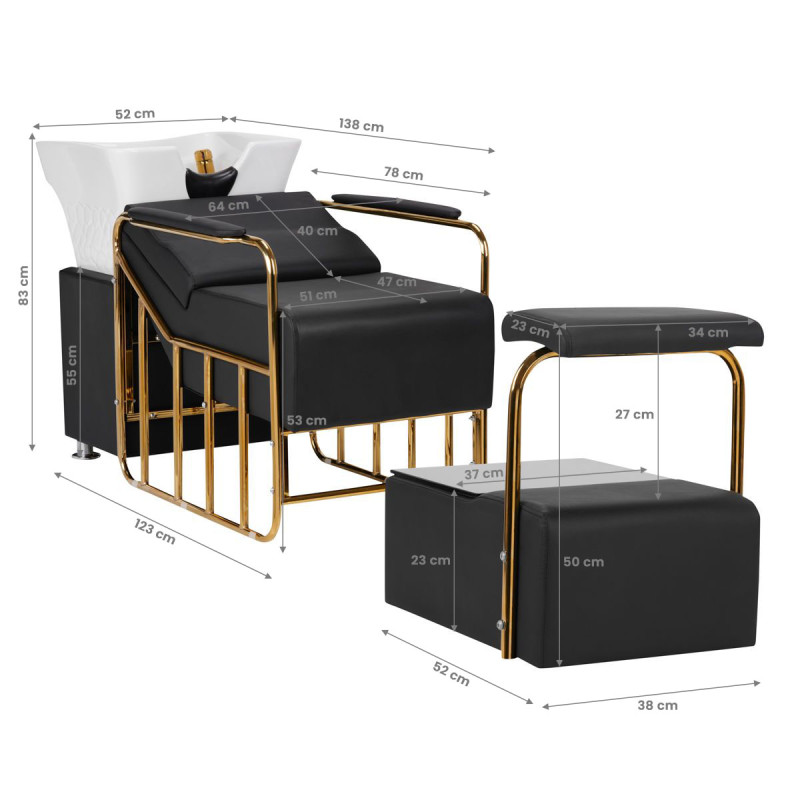 GABBIANO HAIR WASH UNIT MAYKA BLACK