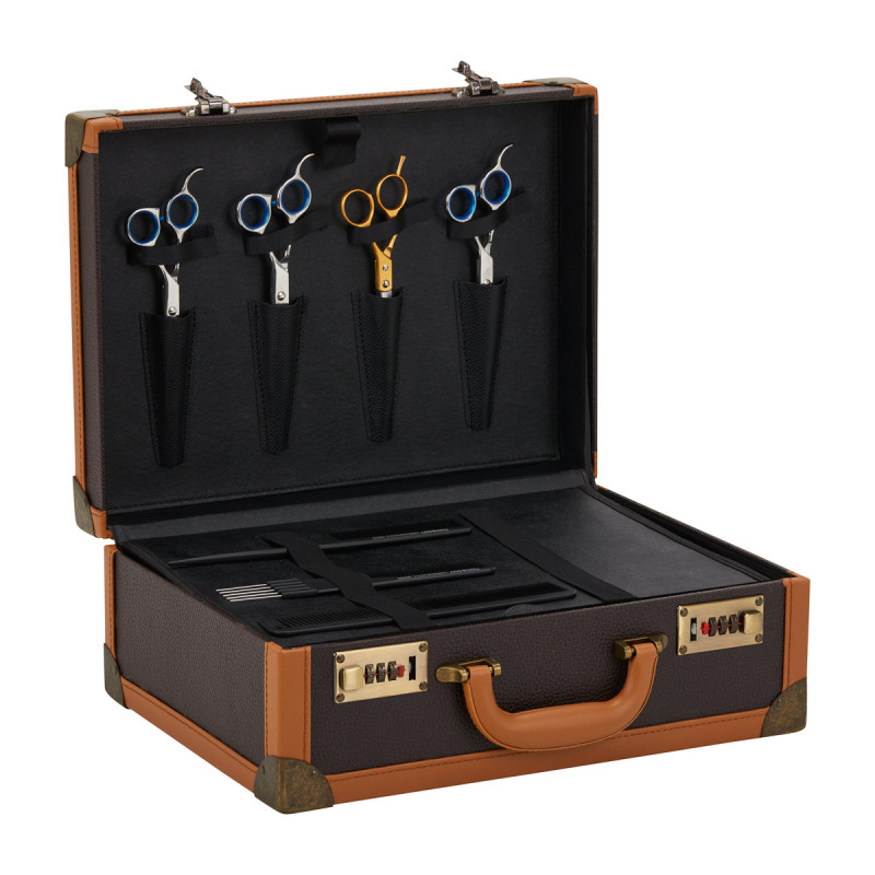 BARBER BROWN HAIRDRESSING SUITCASE