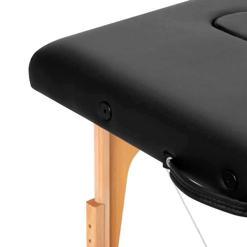 WOODEN FOLDING MASSAGE TABLE COMFORT ACTIV FIZJO LUX 2-SECTIONS 190X70 BLACK