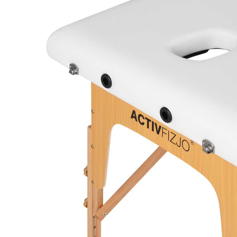 WOODEN FOLDING MASSAGE TABLE COMFORT ACTIV FIZJO LUX 2-SECTIONS 190X70 WHITE
