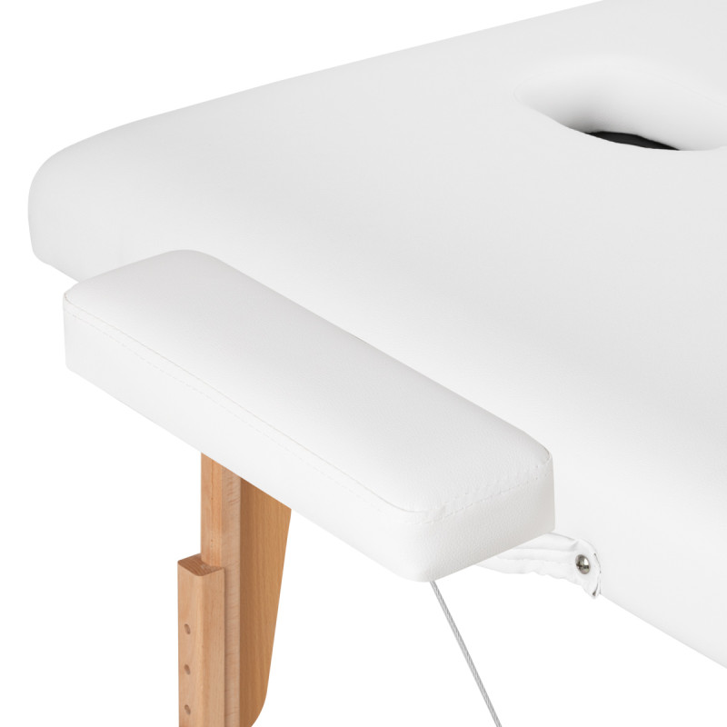 WOODEN FOLDING MASSAGE TABLE COMFORT ACTIV FIZJO LUX 2-SECTIONS 190X70 WHITE